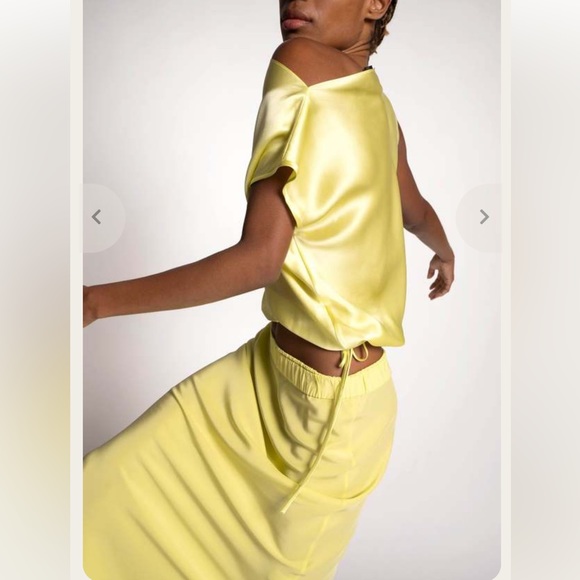 KES ELONGATED MATTE SCALLOPED SKIRT CHYRANTHRMUM MIDI Size L - Picture 5 of 15